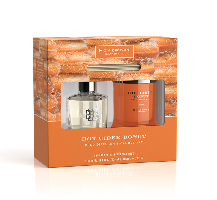 Hot Cider Donut Candle & Reed Diffuser Gift Set