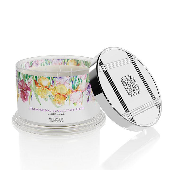 Blooming English Iris Candle