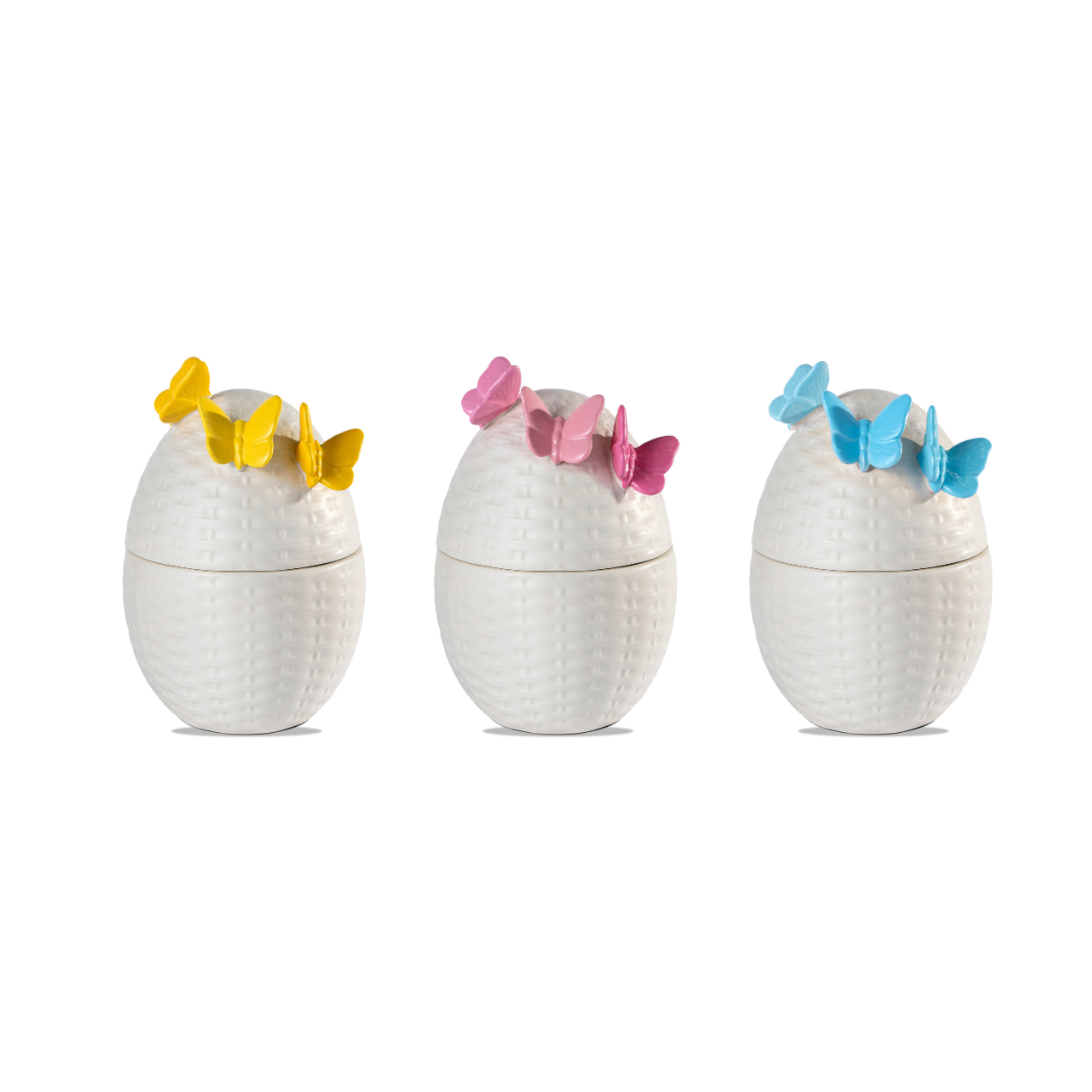 Set of 3 Woven Ceramic Easter Eggs